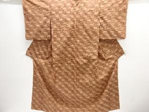 変わり桧垣模様織り出し手織り紬着物